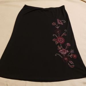 New York & Company Skirt with Floral Embroidery